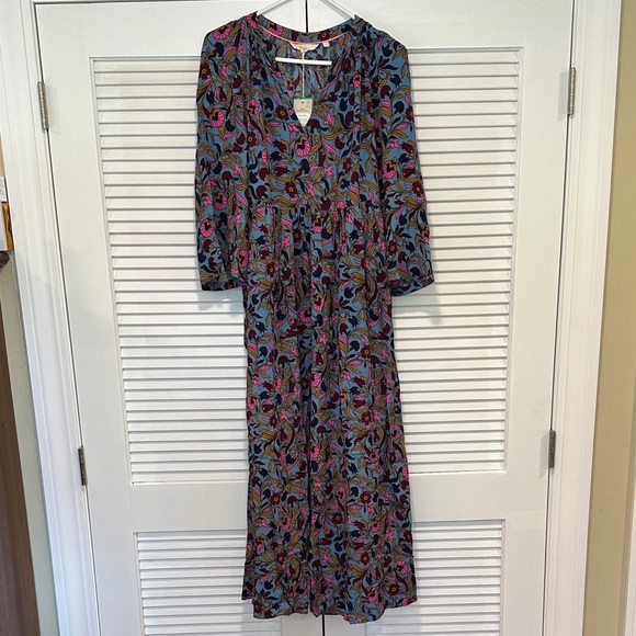 Boden Floral V-Neck Maxi Dress size 4 - Picture 5 of 16
